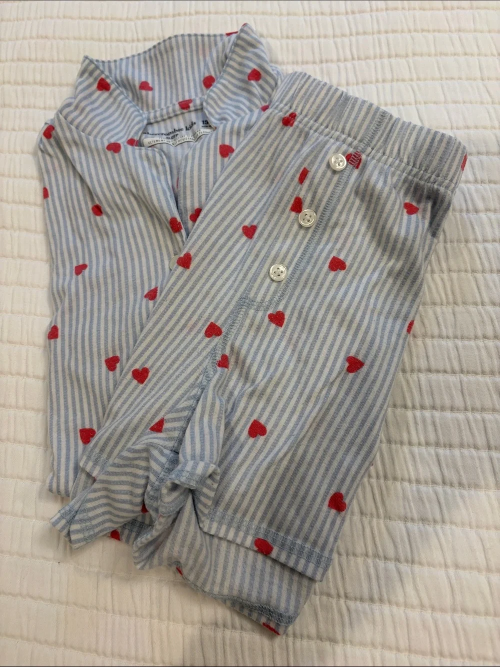 Abercrombie Kids Hearts Short Sleeve PJ Set, Size 15/16